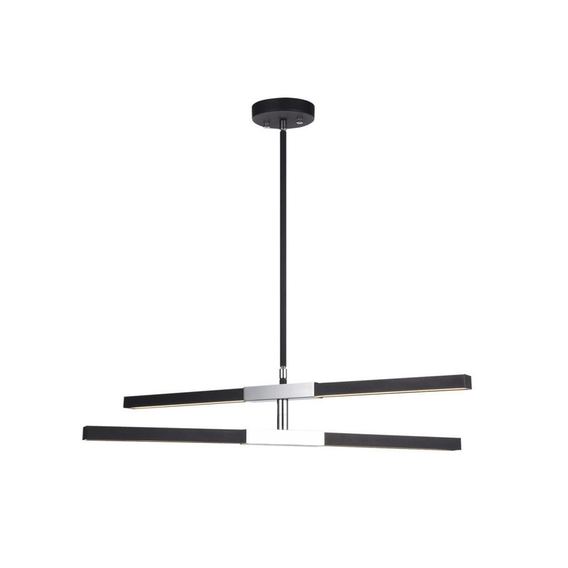 LINEARE luminaire suspendu noir et chrome C64738MBCH