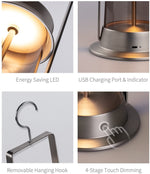 EXPLORER lampe de table portative extérieure T140011-NICKEL
