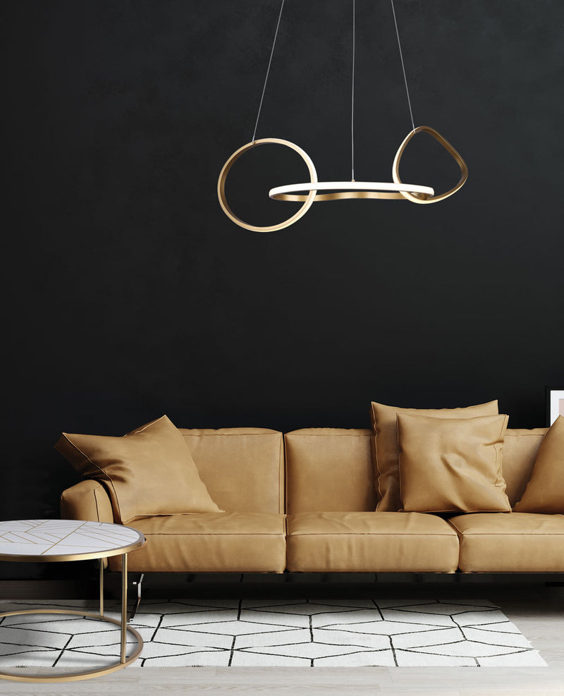 ZURI luminaire suspendu doré LCH234A32PGD | Luminaire Plus.ca