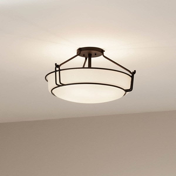 ALKIRE luminaire plafonnier noir et blanc 44086BK | Luminaire Plus.ca