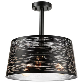 EROZIA luminaire plafonnier noir et argent CN 7520-BKSL | Luminaire Plus.ca