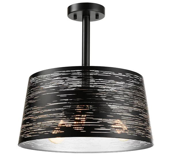 EROZIA luminaire plafonnier noir et argent CN 7520-BKSL