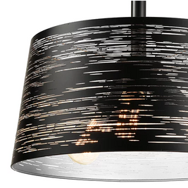 EROZIA luminaire plafonnier noir et argent CN 7520-BKSL | Luminaire Plus.ca