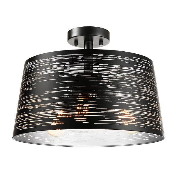 EROZIA luminaire plafonnier noir et argent CN 7520-BKSL | Luminaire Plus.ca