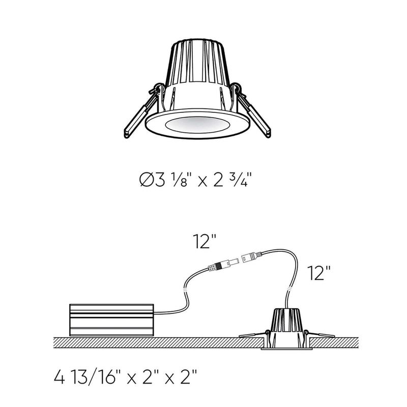 ENCASTRÉ régressé 2'' noir RGR2-CC-BK | Luminaire Plus.ca
