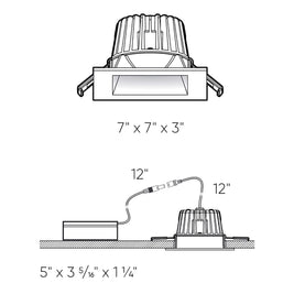 ENCASTRÉ régressé carré 6'' blanc RGR6SQ-CC-WH | Luminaire Plus.ca