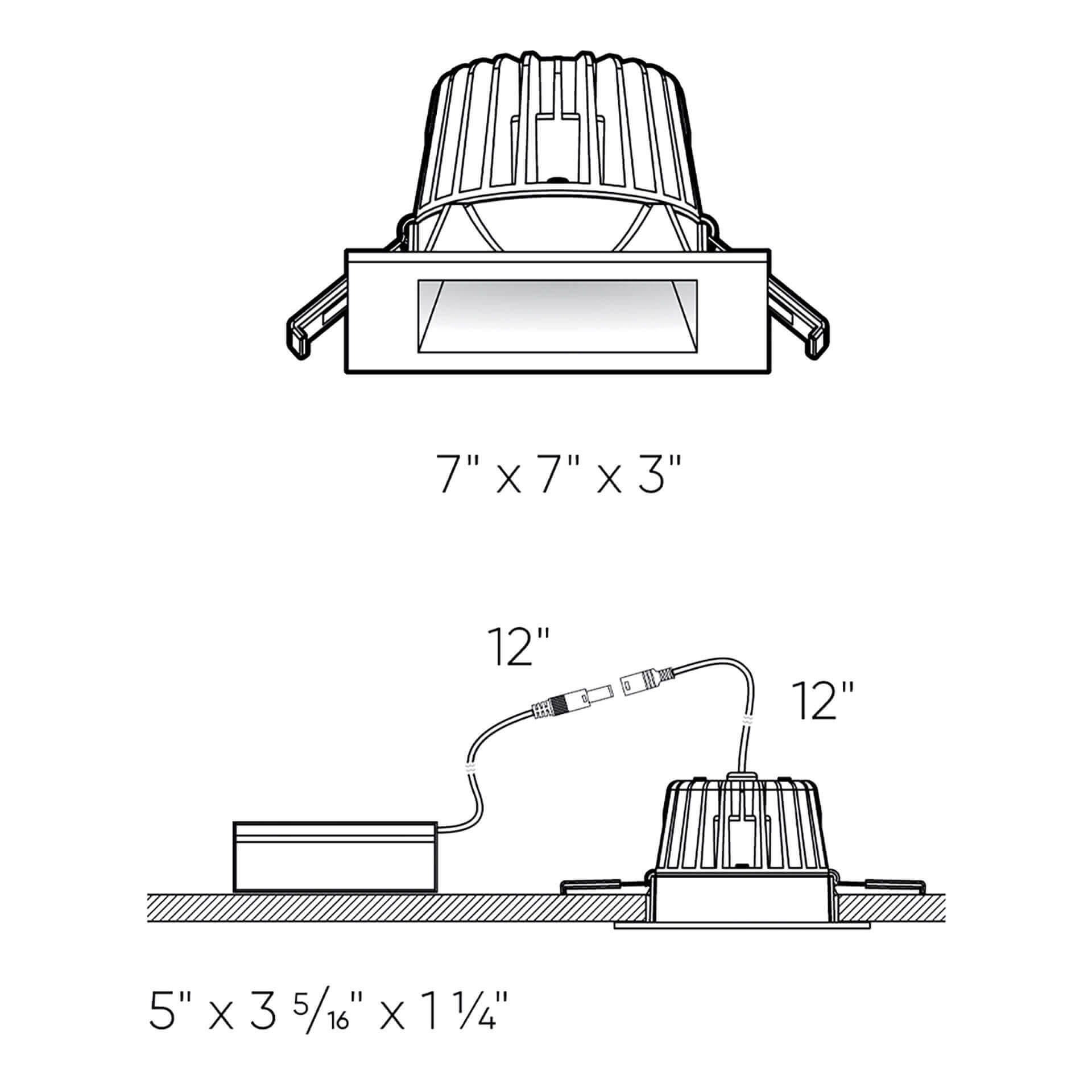 ENCASTRÉ régressé carré 6'' blanc RGR6SQ-CC-WH | Luminaire Plus.ca
