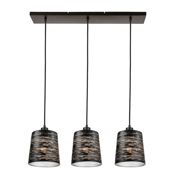 EROZIA luminaire suspendu noir et argent CN 7528-BKSL| Luminaire Plus.ca