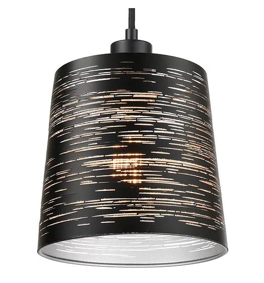 EROZIA luminaire suspendu noir et argent CN 7521-BKSL