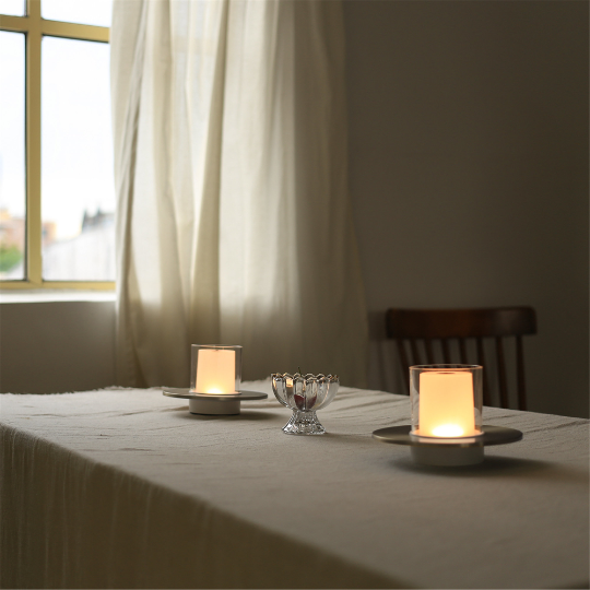 CANDLE lampe de table portative nickel brossé T1140003-TC-NICKEL | Luminaire Plus.ca