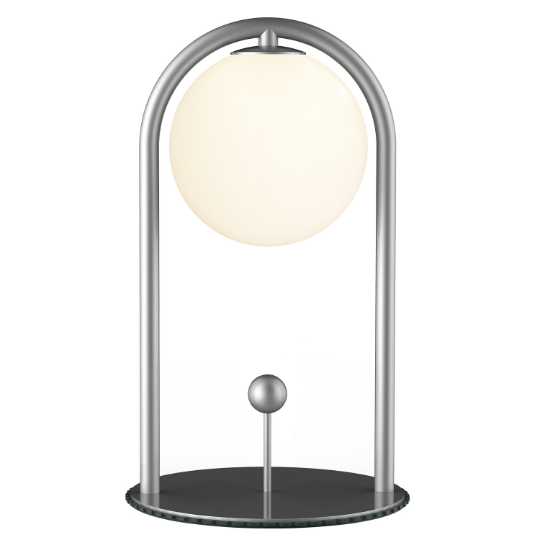 LINGLONG lampe de table portative nickel brossé T140008-SN | Luminaire Plus.ca