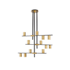 CALUMET luminaire suspendu noir et doré 814-12MB-OBR