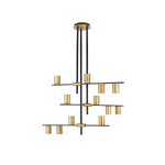 CALUMET luminaire suspendu noir et doré 814-12MB-OBR