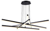 Luminaire suspendu 5 linéaires noirs  LCH237A05BK | Luminaire Plus.ca